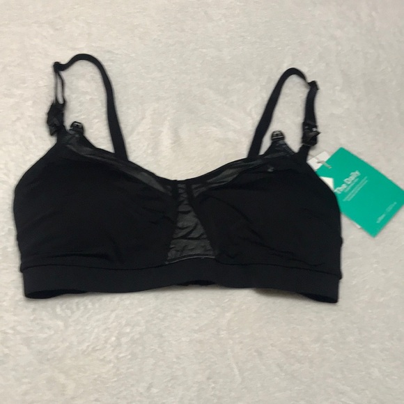 Willow Other - The Daily Pumping Black Nursing/Comfort Bra with Mesh Accent Large